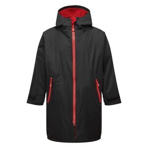 TriDri Childrens/Kids Changing Robe / Black/Red